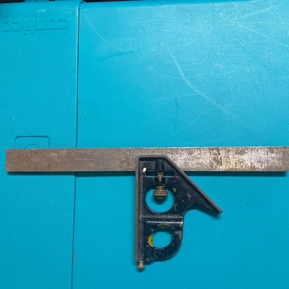 Vintage Stanley 12" Combination Square w/ Level & Scribe